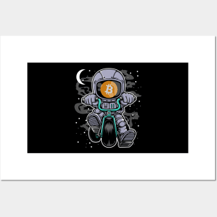 Astronaut BitCoin BTC To The Moon Crypto Token Cryptocurrency Wallet Birthday Gift For Men Women Kids Posters and Art